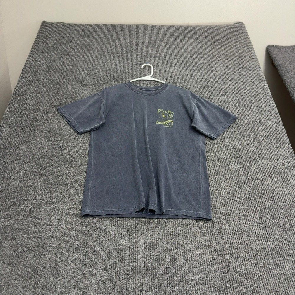 Palm & Moon Ale Gildan T Shirt Mens M Gray Cotton Graphic Kiawah Island Casual